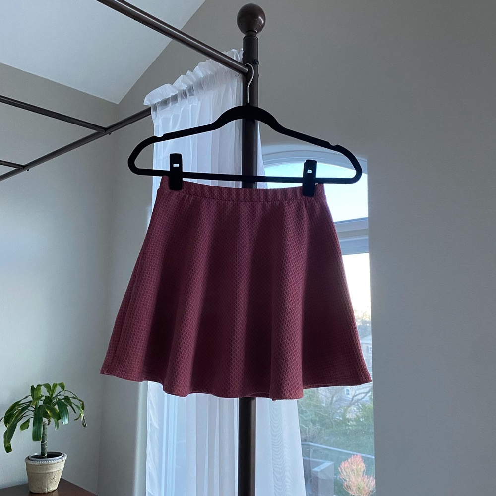Forever 21 Textured Circle Skirt Magenta
